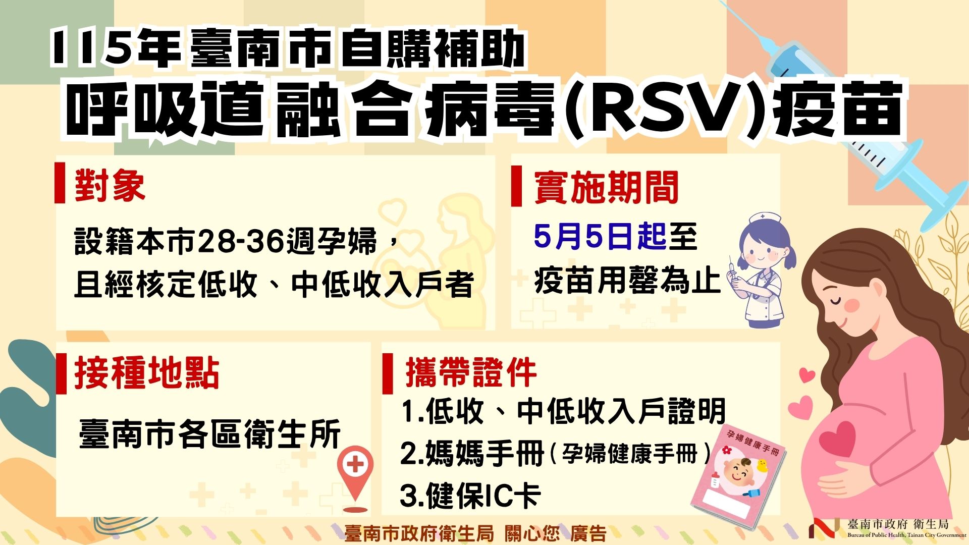 「孕婦RSV疫苗接種補助政策」