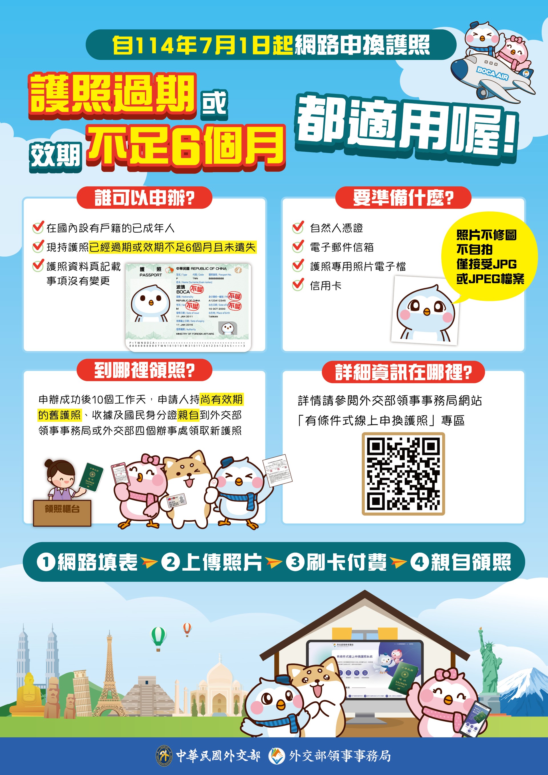 有條件式線上申換護照